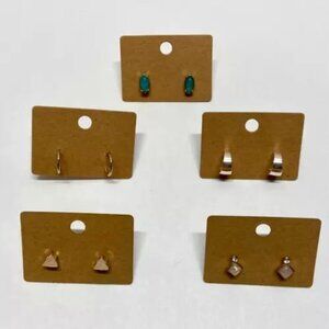 Hobby‎ Lobby Earrings 5 Pairs Stud Post Fashion Design Pierced Ears Jewelry NWOT